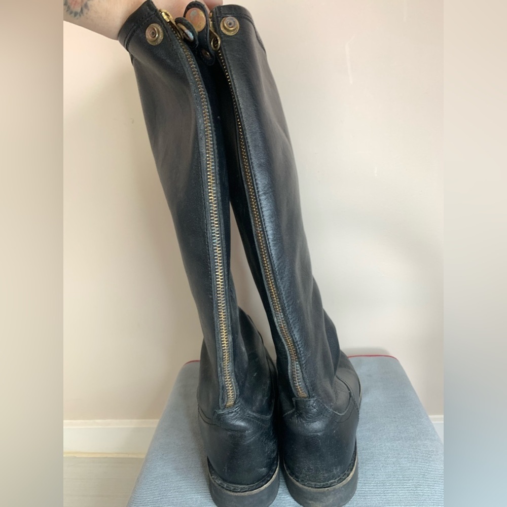 Roots Tribe Leather Equestrian Boots Black 8.5 - Picture 5 of 14